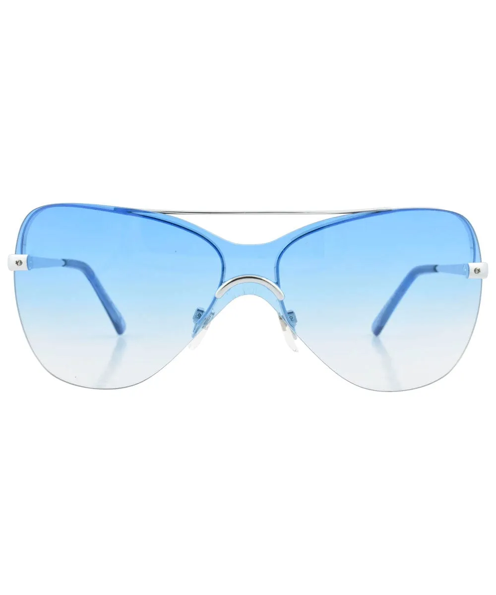 RAINBOW Blue Rimless Sunglasses sold by Giant Vintage product image thumbnail 2