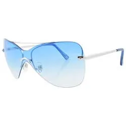 RAINBOW Blue Rimless Sunglasses sold by Giant Vintage