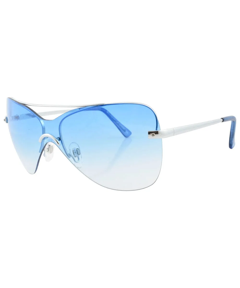 RAINBOW Blue Rimless Sunglasses sold by Giant Vintage product image thumbnail 3