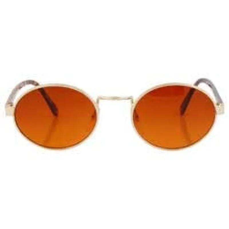 CHIZOOLA Gold Oval Sunglasses sold by Giant Vintage