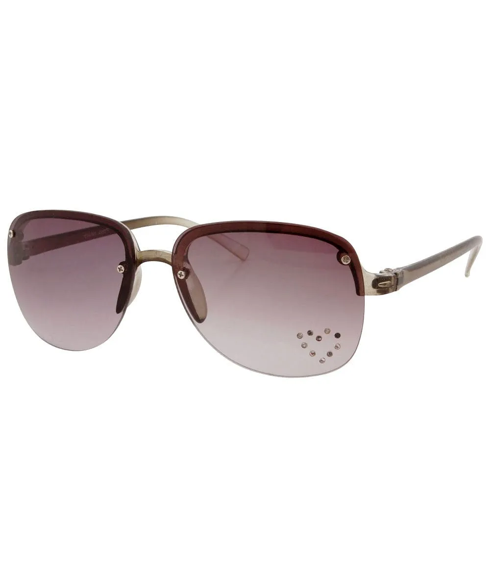 SPRINGY Smoke/Heart Rimless Sunglasses sold by Giant Vintage product image thumbnail 2
