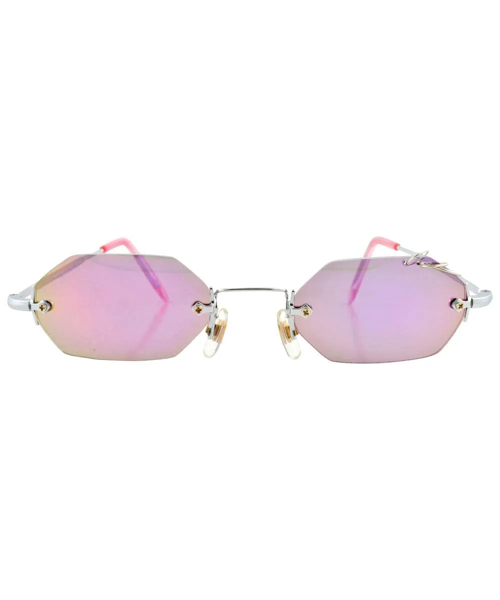 GNARLY Flash Pink Rimless Sunglasses sold by Giant Vintage product image thumbnail 3