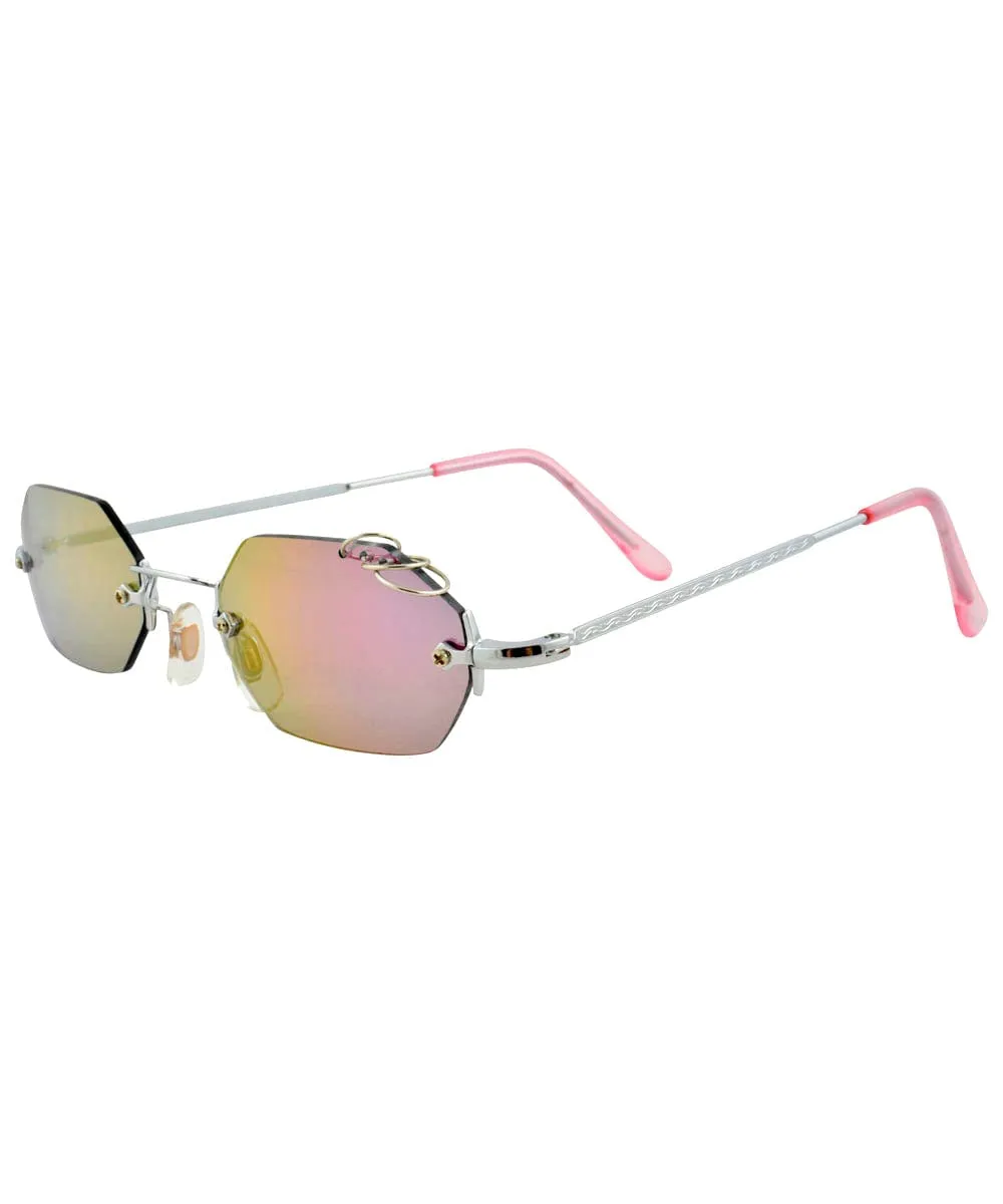 GNARLY Flash Pink Rimless Sunglasses sold by Giant Vintage product image thumbnail 2