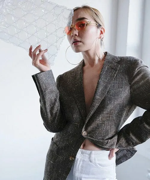 POPPERS Gold/Red Oval Sunglasses sold by Giant Vintage product image thumbnail 4