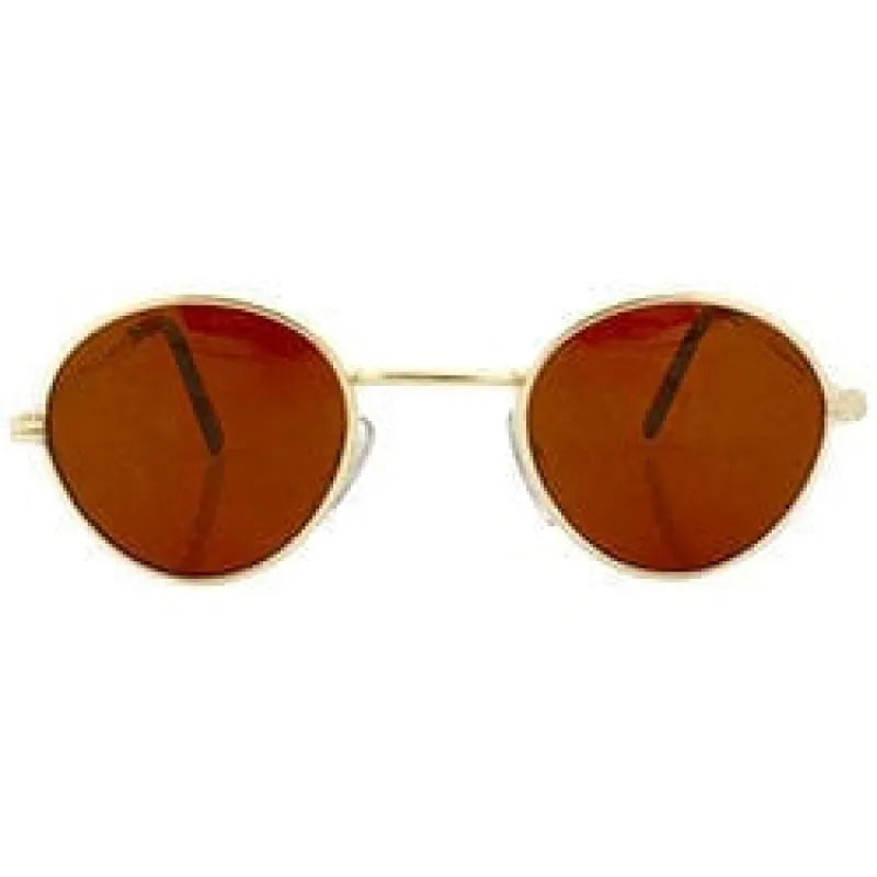 HARDING Gold/Rust Round Sunglasses sold by Giant Vintage