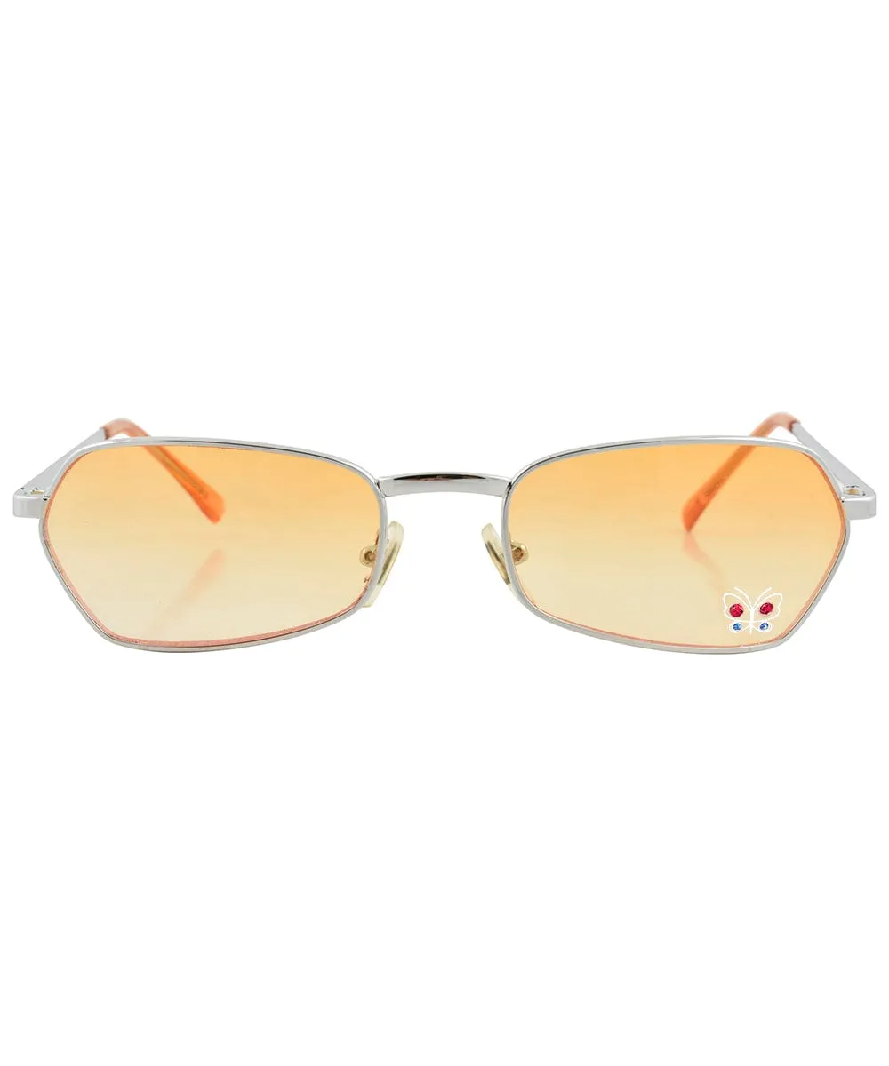 T.Y.V.M. Orange/Butterfly Rimless Sunglasses sold by Giant Vintage product image thumbnail 3
