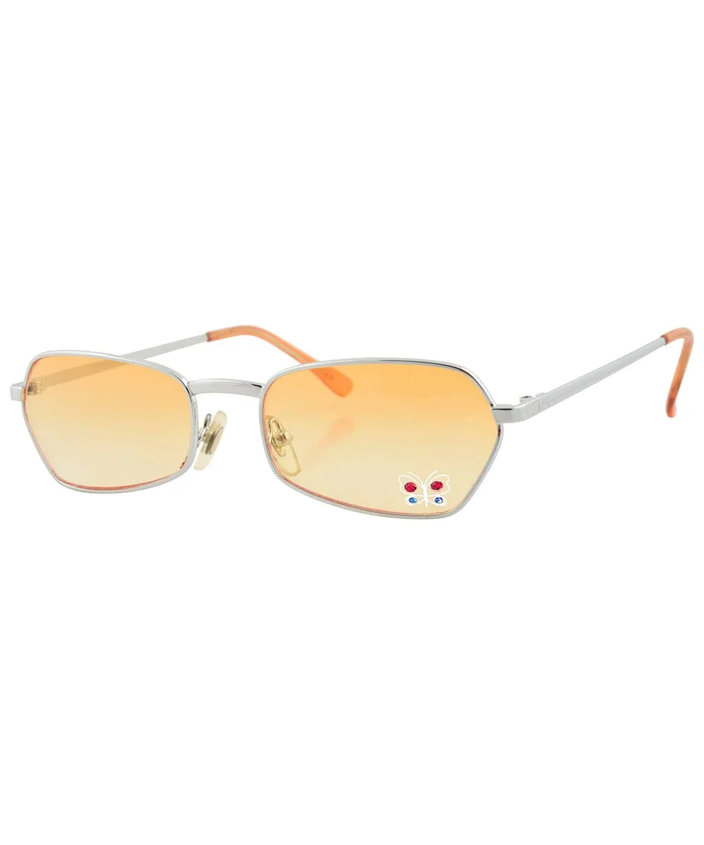 T.Y.V.M. Orange/Butterfly Rimless Sunglasses sold by Giant Vintage product image thumbnail 2