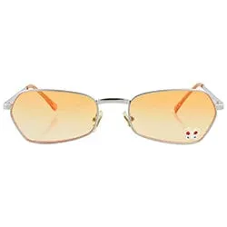 T.Y.V.M. Orange/Butterfly Rimless Sunglasses sold by Giant Vintage
