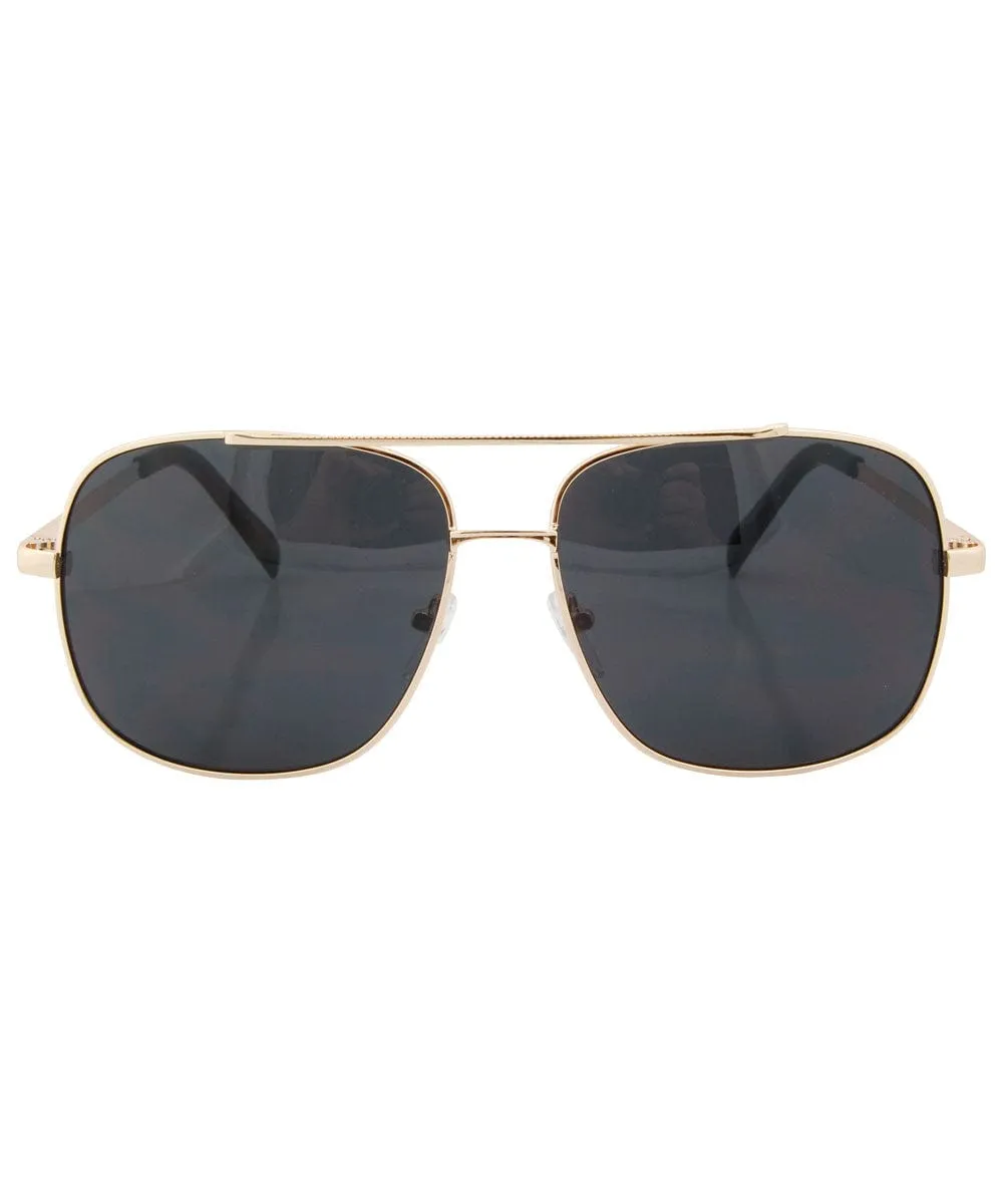 HARLING Gold Aviator Sunglasses sold by Giant Vintage product image thumbnail 3