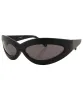 BANDITO Matte Black Fashion-Forward Sunglasses sold by Giant Vintage