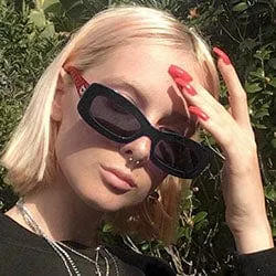 STONES Black/Red Square Sunglasses sold by Giant Vintage product image thumbnail 2