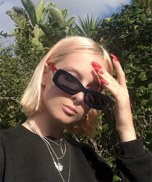 STONES Black/Red Square Sunglasses sold by Giant Vintage product image thumbnail 4