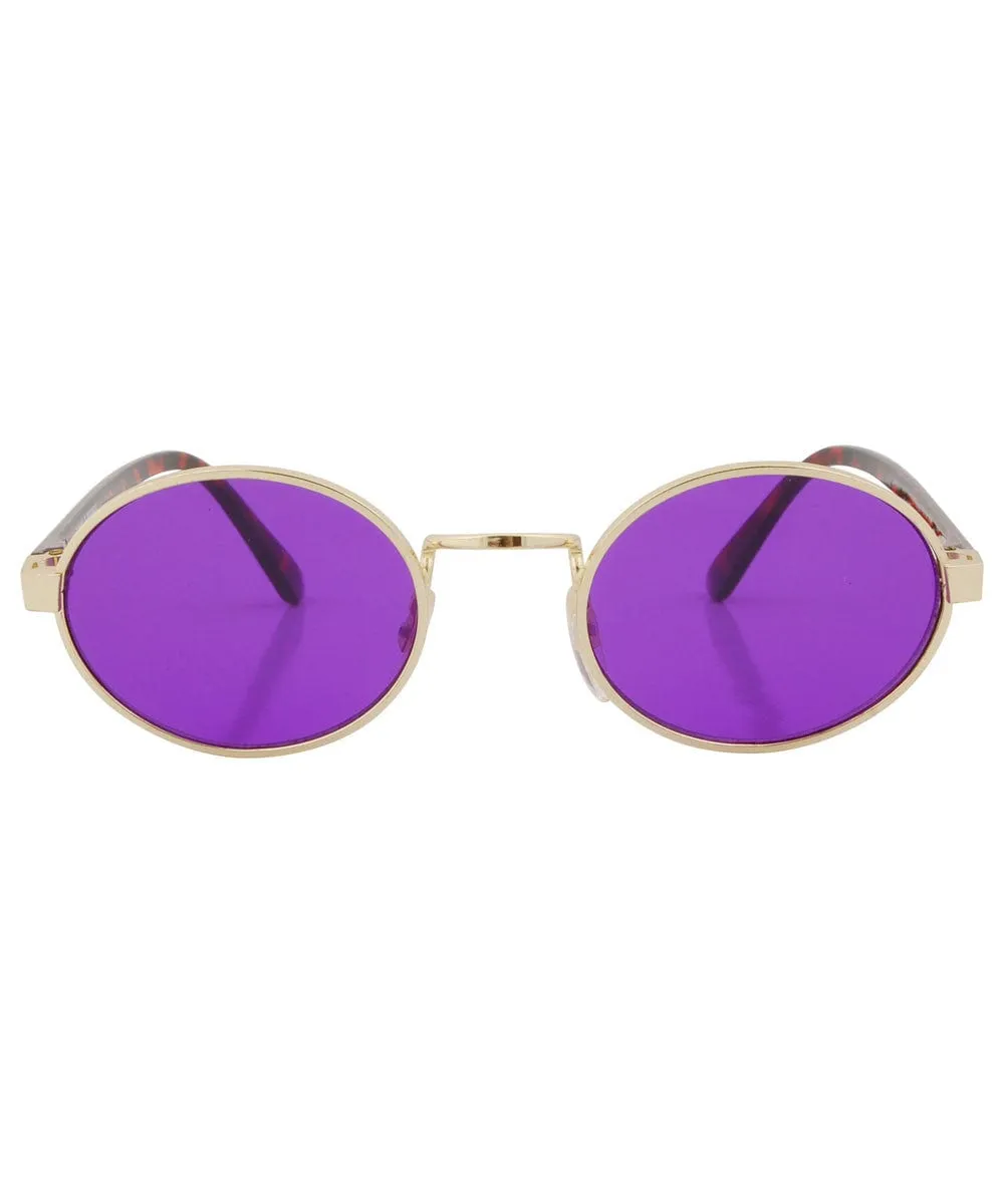 HAYSI Purple/Gold Oval Sunglasses sold by Giant Vintage product image thumbnail 3