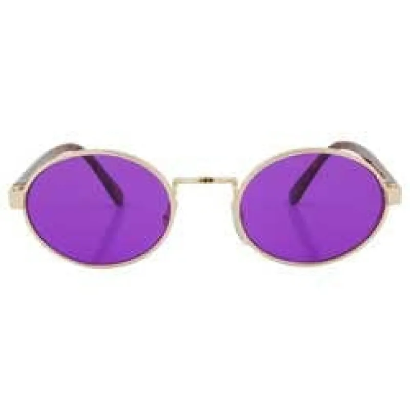HAYSI Purple/Gold Oval Sunglasses sold by Giant Vintage