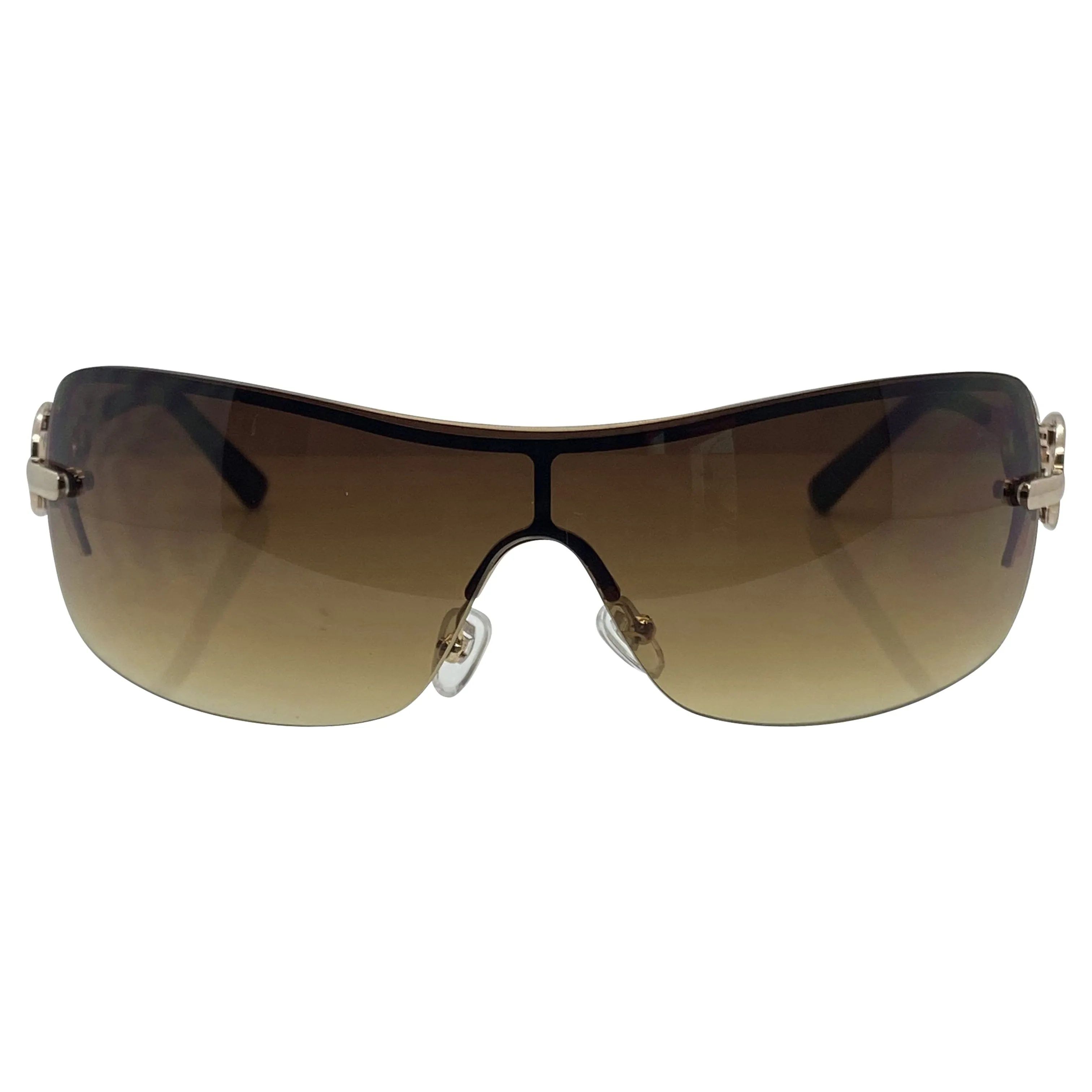 LOYALTY Amber/Silver Rimless Sunglasses sold by Giant Vintage product image thumbnail 2