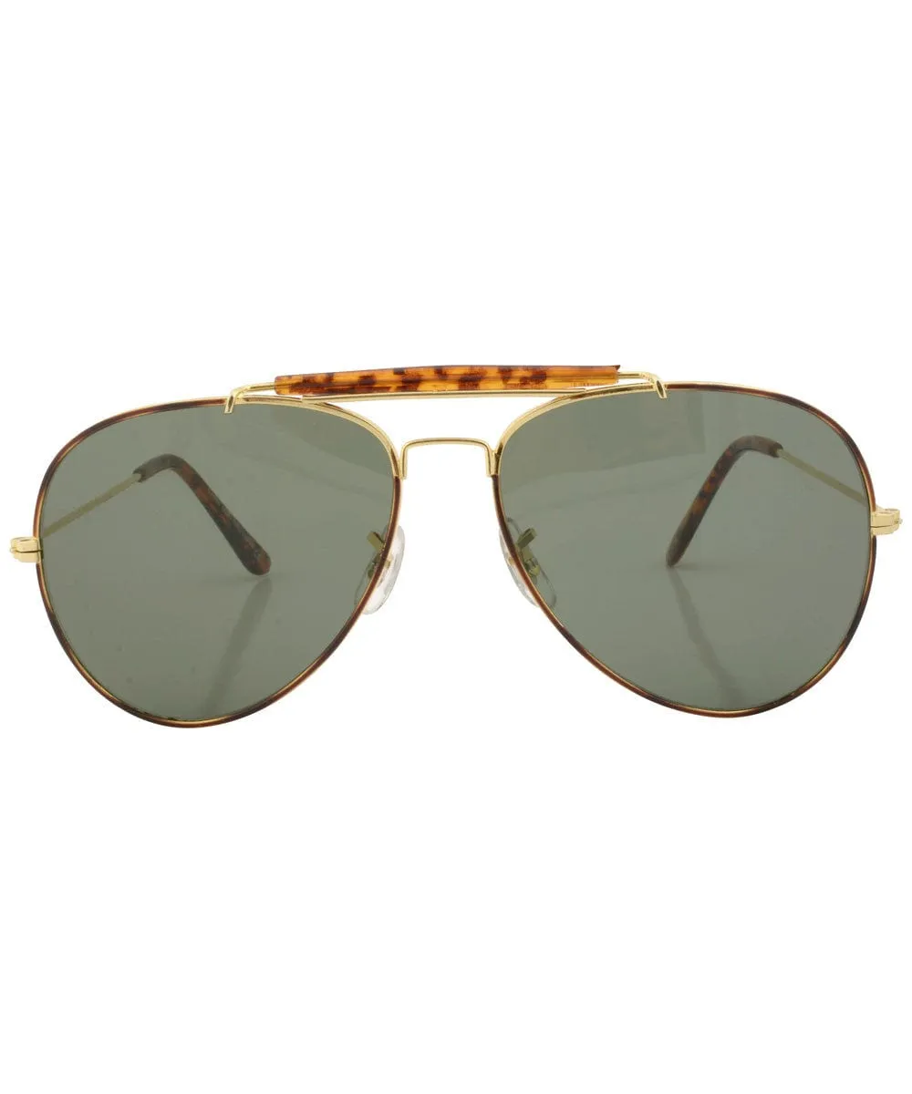 JON Gold/Tortoise Aviator Sunglasses sold by Giant Vintage product image thumbnail 3