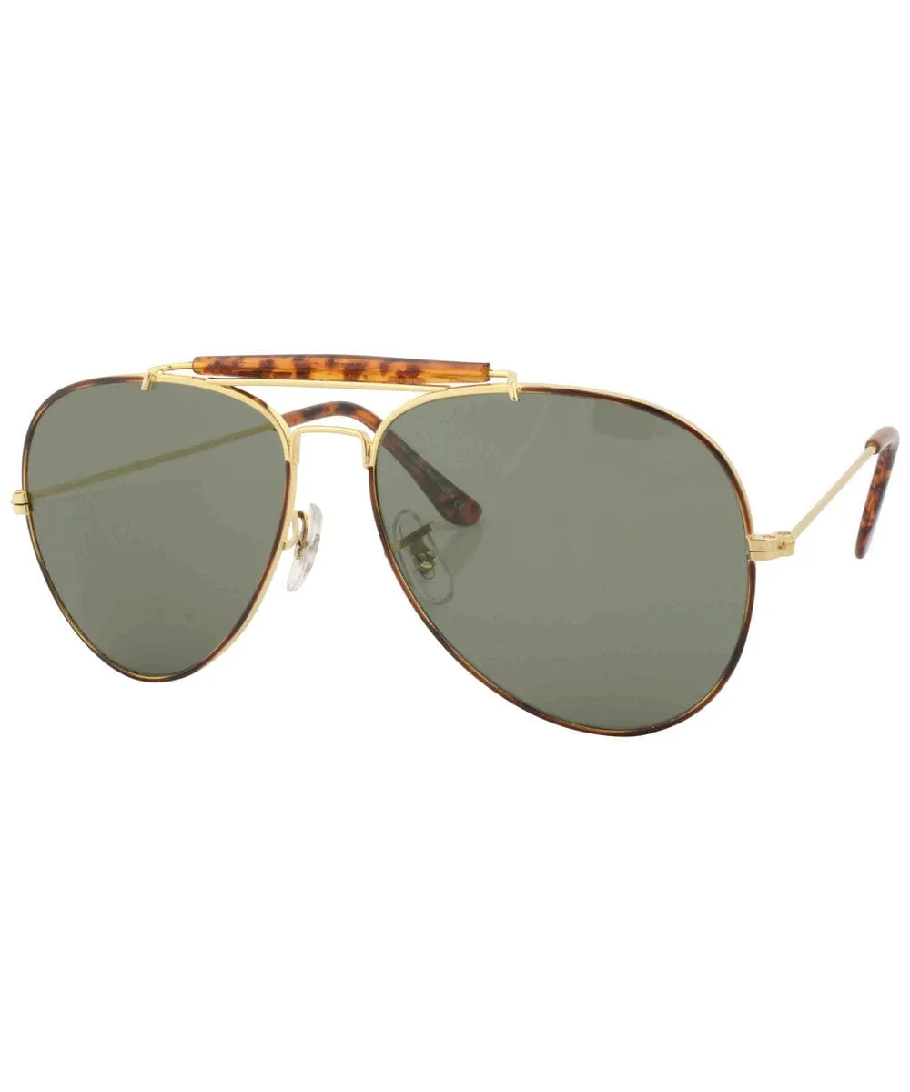 JON Gold/Tortoise Aviator Sunglasses sold by Giant Vintage product image thumbnail 2