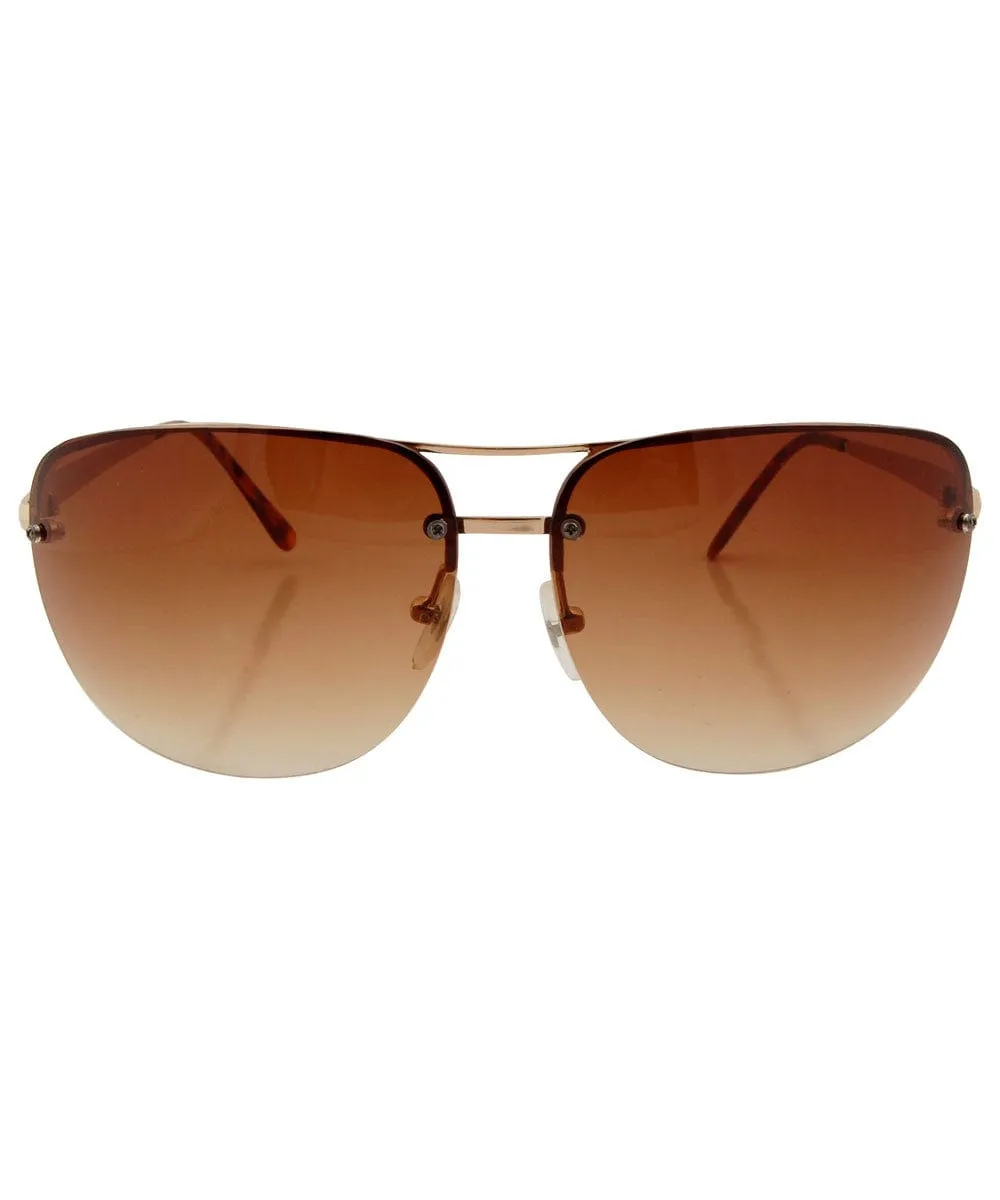LIVE! Brown Aviator Sunglasses sold by Giant Vintage product image thumbnail 3