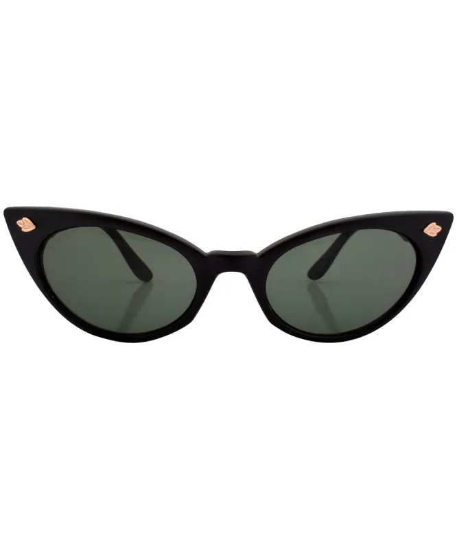 PEPS Matte Black Cat-Eye Sunglasses sold by Giant Vintage