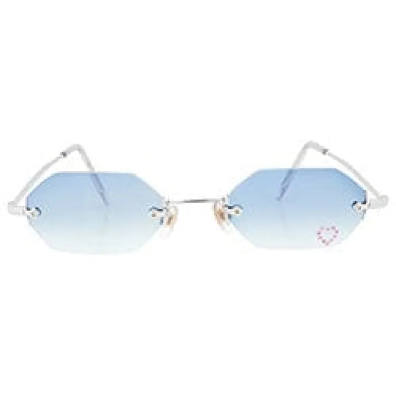 MARY KATE Blue/Pink Rimless Sunglasses sold by Giant Vintage