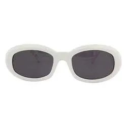 GO-GO White Oval Sunglasses sold by Giant Vintage