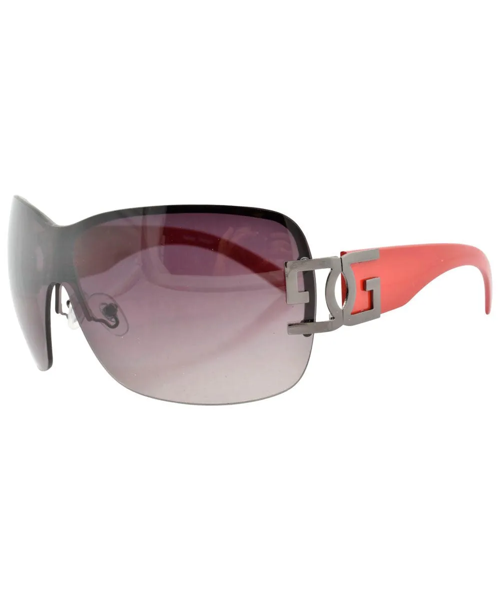 LETHAL Red/Smoke Rimless Sunglasses sold by Giant Vintage product image thumbnail 2