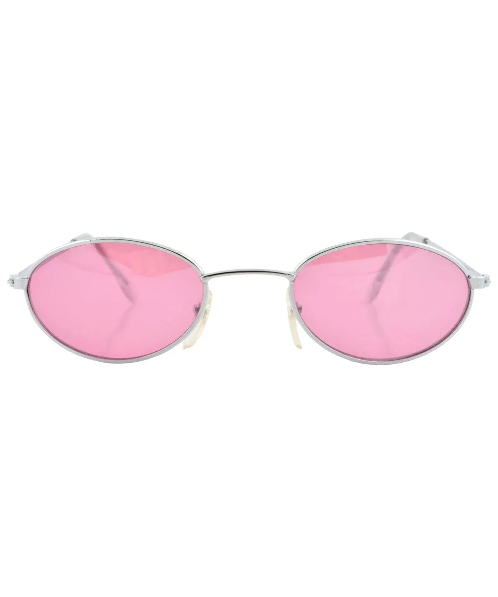 BUMP Silver/Pink Oval Sunglasses sold by Giant Vintage product image thumbnail 3
