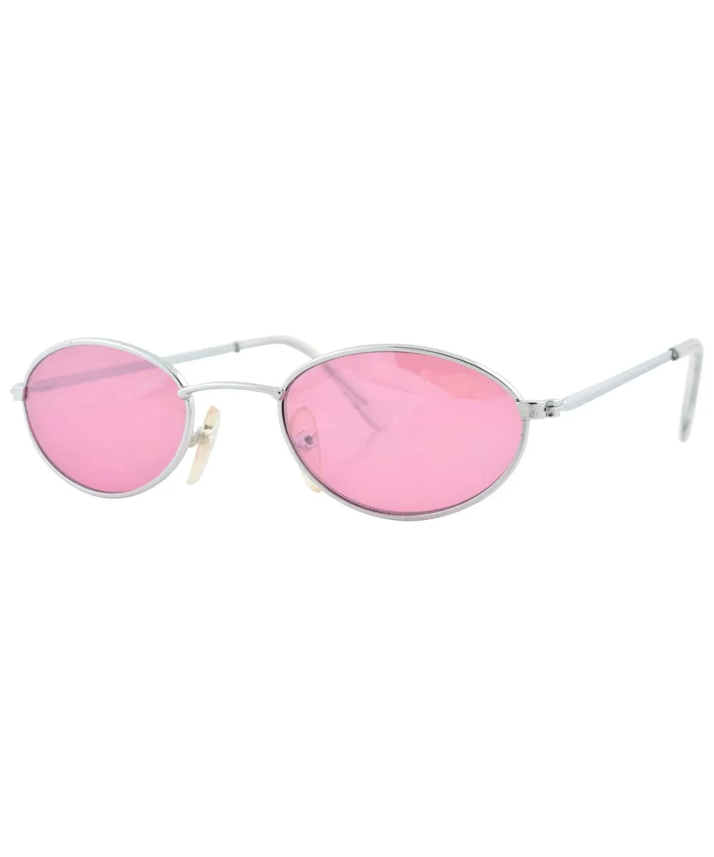 BUMP Silver/Pink Oval Sunglasses sold by Giant Vintage product image thumbnail 2