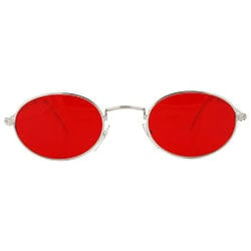 PAYOLA Red/Silver Oval Sunglasses sold by Giant Vintage