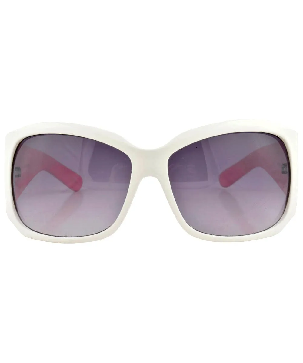 SQUISH White/Pink Oversized Sunglasses sold by Giant Vintage product image thumbnail 2