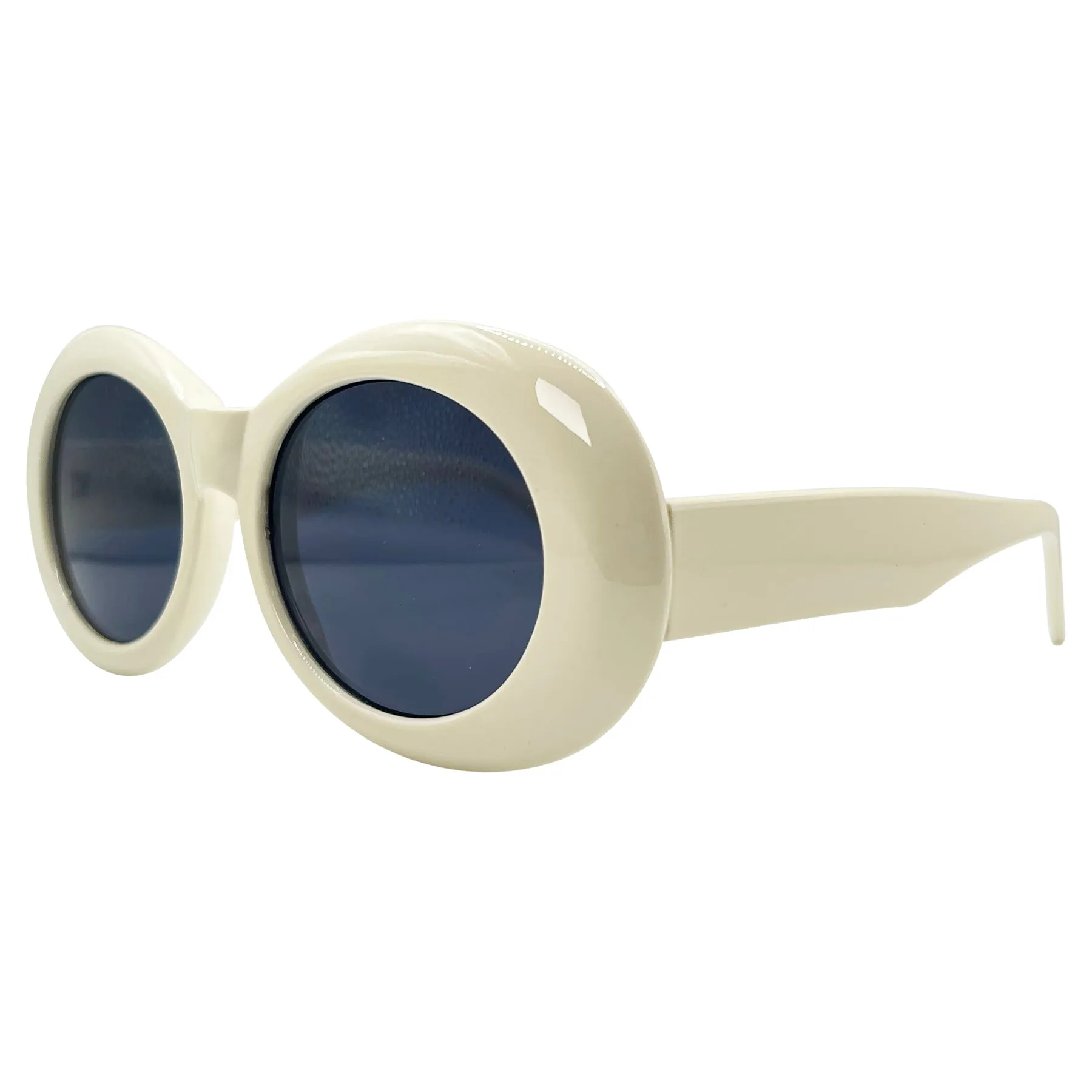 HEAVEN Ivory Indie Oval 90s Sunglasses sold by Giant Vintage product image thumbnail 3