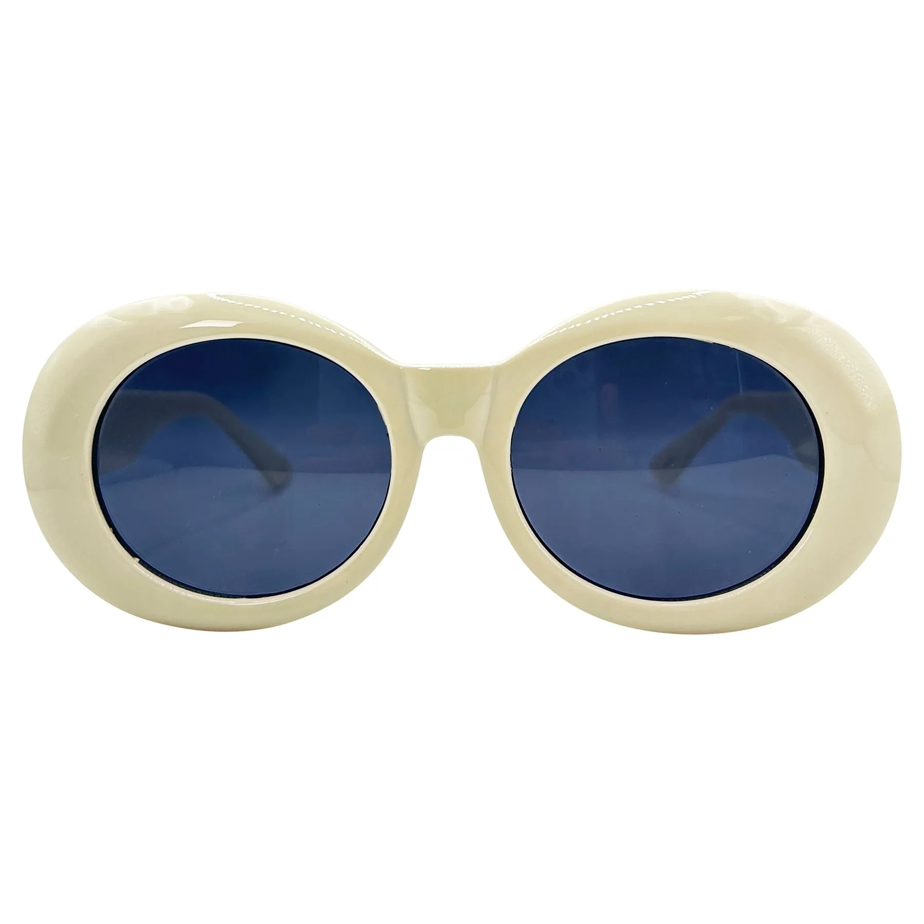 HEAVEN Ivory Indie Oval 90s Sunglasses sold by Giant Vintage