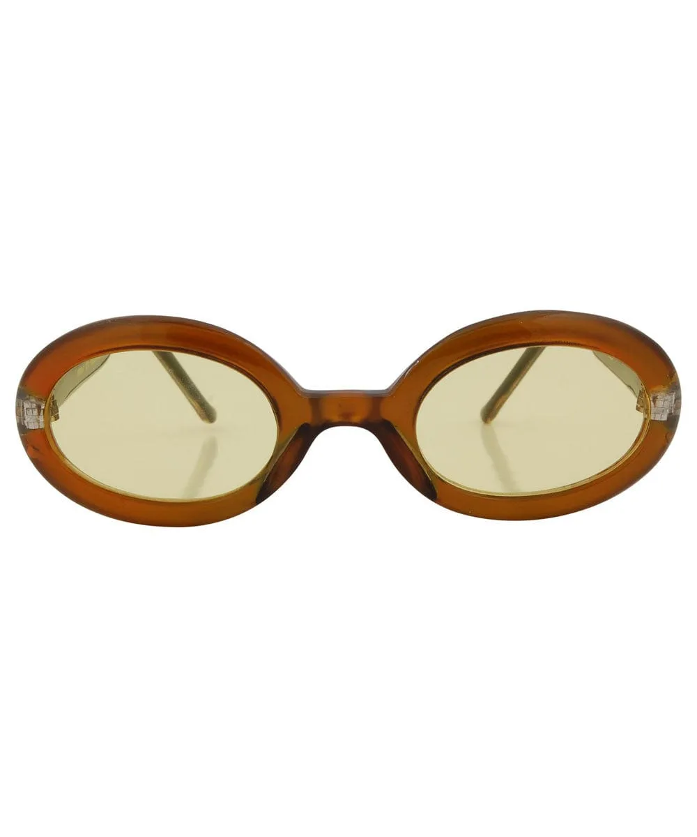 POODLE Amber/Yellow Oval Sunglasses sold by Giant Vintage product image thumbnail 3