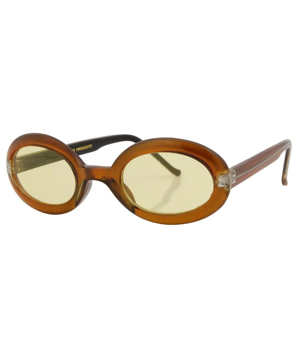 POODLE Amber/Yellow Oval Sunglasses sold by Giant Vintage product image thumbnail 2