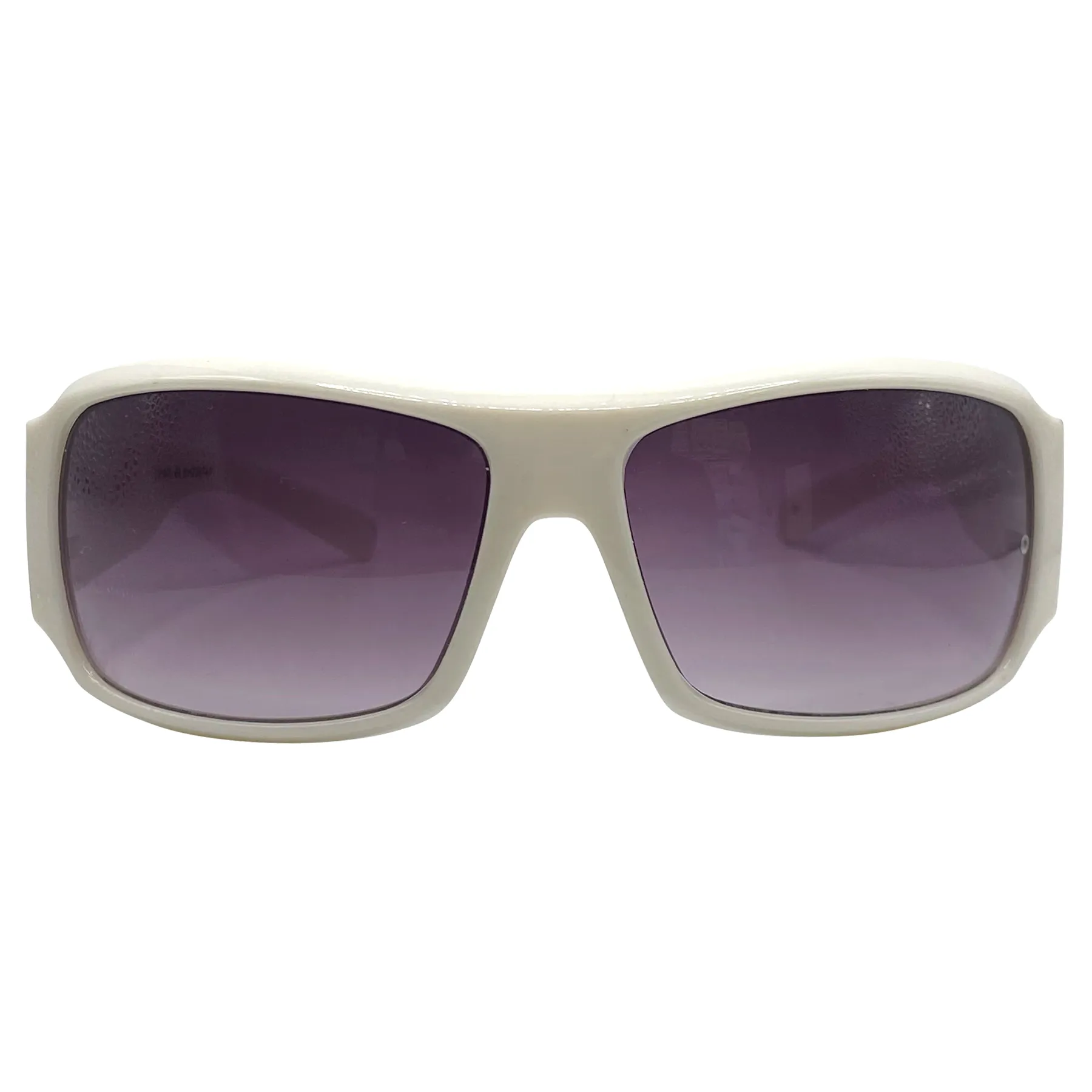 TATTED Sporty Y2K Tattoo Art Sunglasses: White/Smoke Ed Blue Skull sold by Giant Vintage product image thumbnail 2