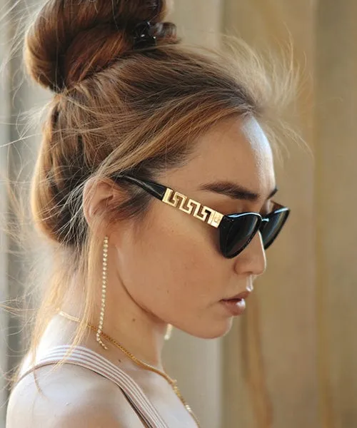 VOOCHIE Black Cat-Eye Sunglasses sold by Giant Vintage product image thumbnail 4