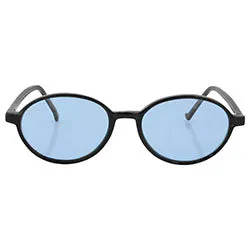 CARTER Black/Blue Oval Sunglasses sold by Giant Vintage