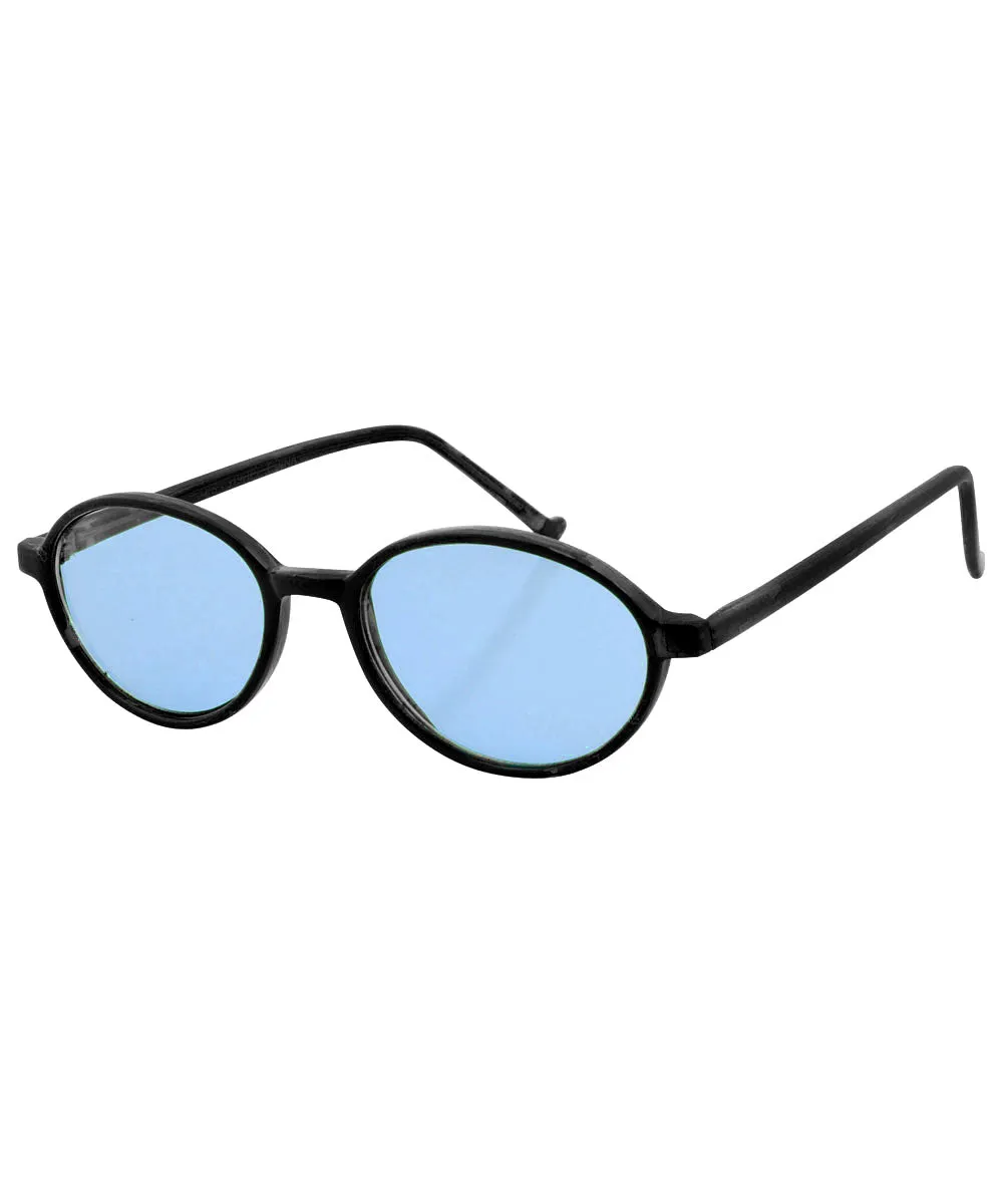 CARTER Black/Blue Oval Sunglasses sold by Giant Vintage product image thumbnail 2