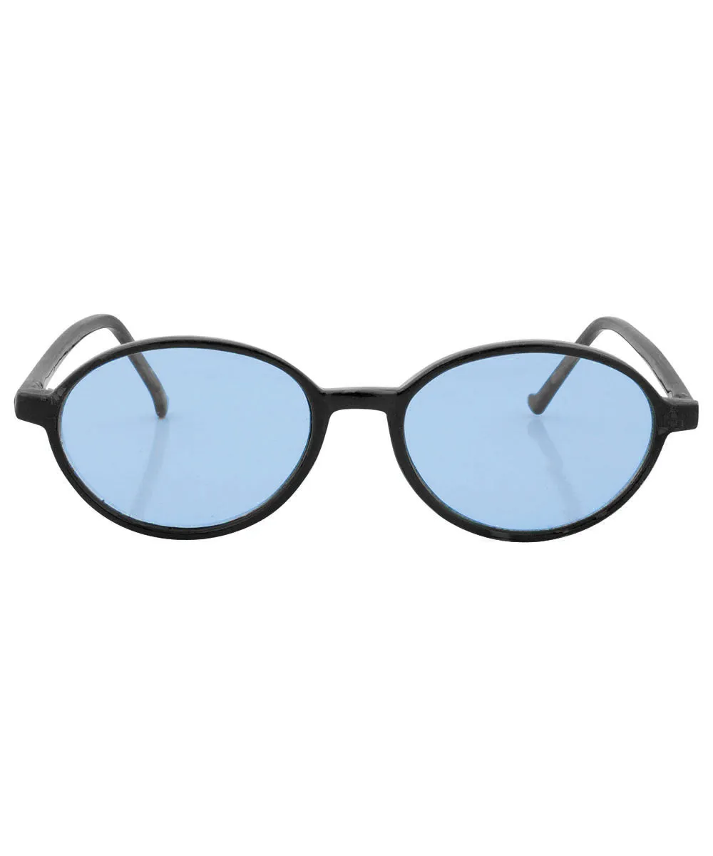 CARTER Black/Blue Oval Sunglasses sold by Giant Vintage product image thumbnail 3