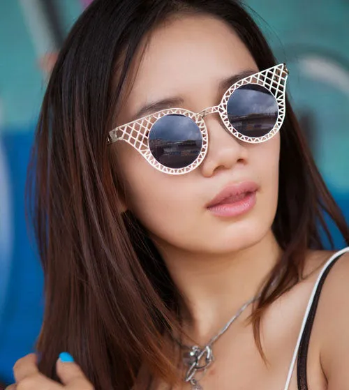 JOT Gold Cat-Eye Sunglasses sold by Giant Vintage product image thumbnail 3