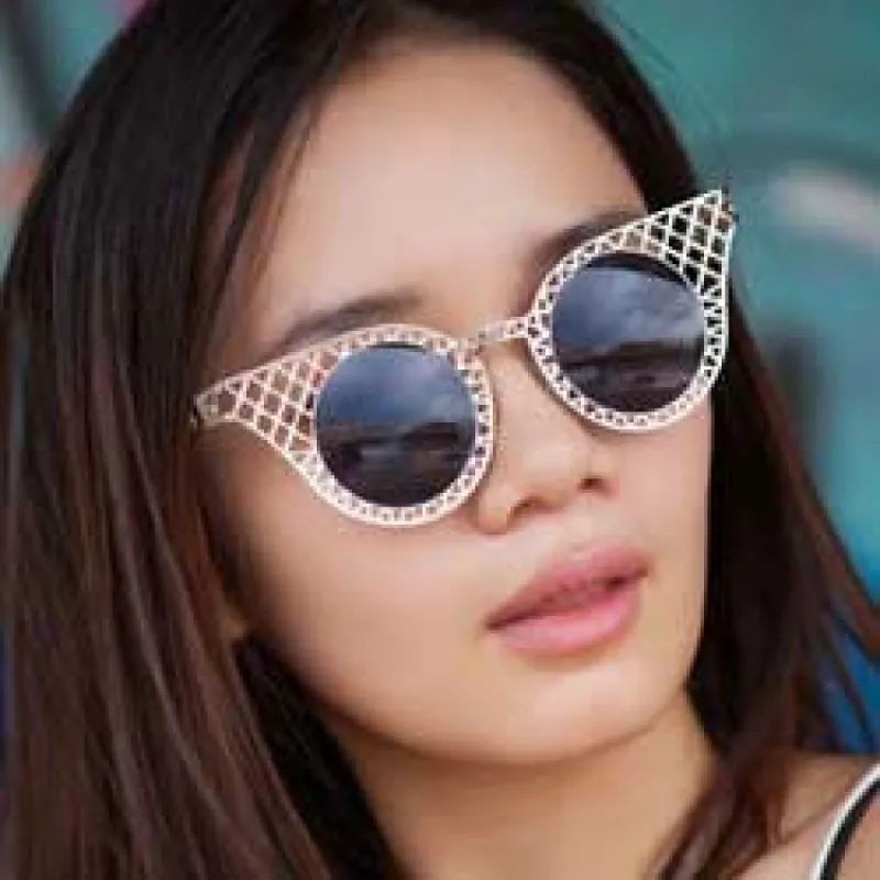 JOT Gold Cat-Eye Sunglasses sold by Giant Vintage