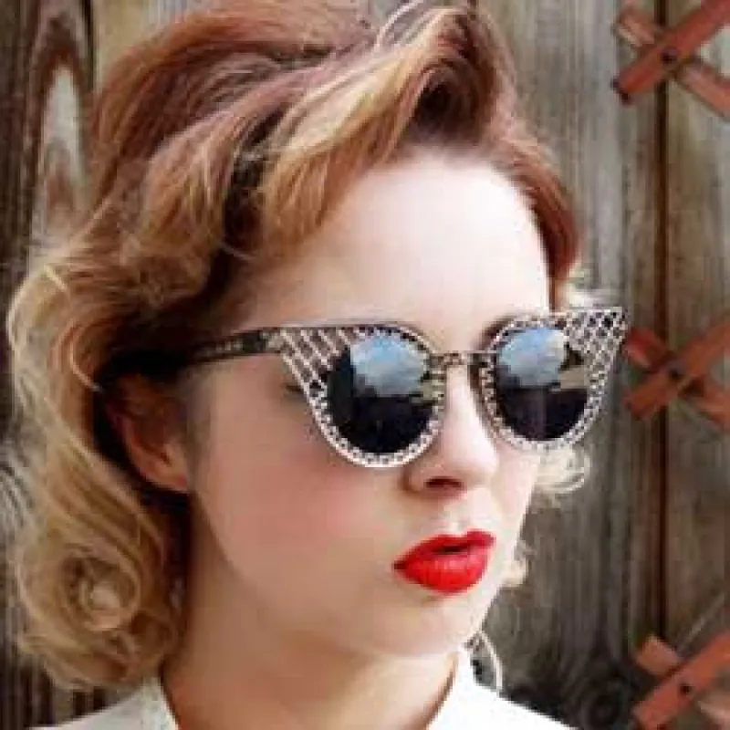 JOT Gunmetal Cat-Eye Sunglasses sold by Giant Vintage