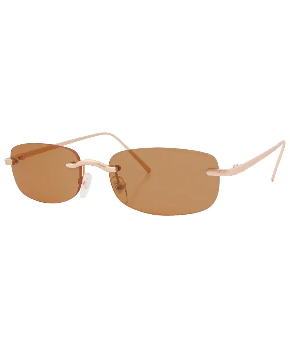 DEMITASSE Brown Rimless Sunglasses sold by Giant Vintage product image thumbnail 2