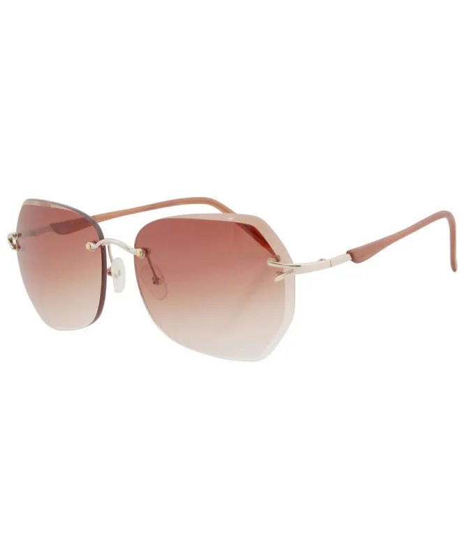 FLIT Brown Rimless Sunglasses sold by Giant Vintage