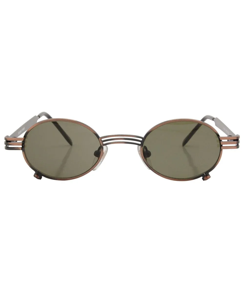 FORKED Copper Oval Steampunk Sunglasses sold by Giant Vintage product image thumbnail 2