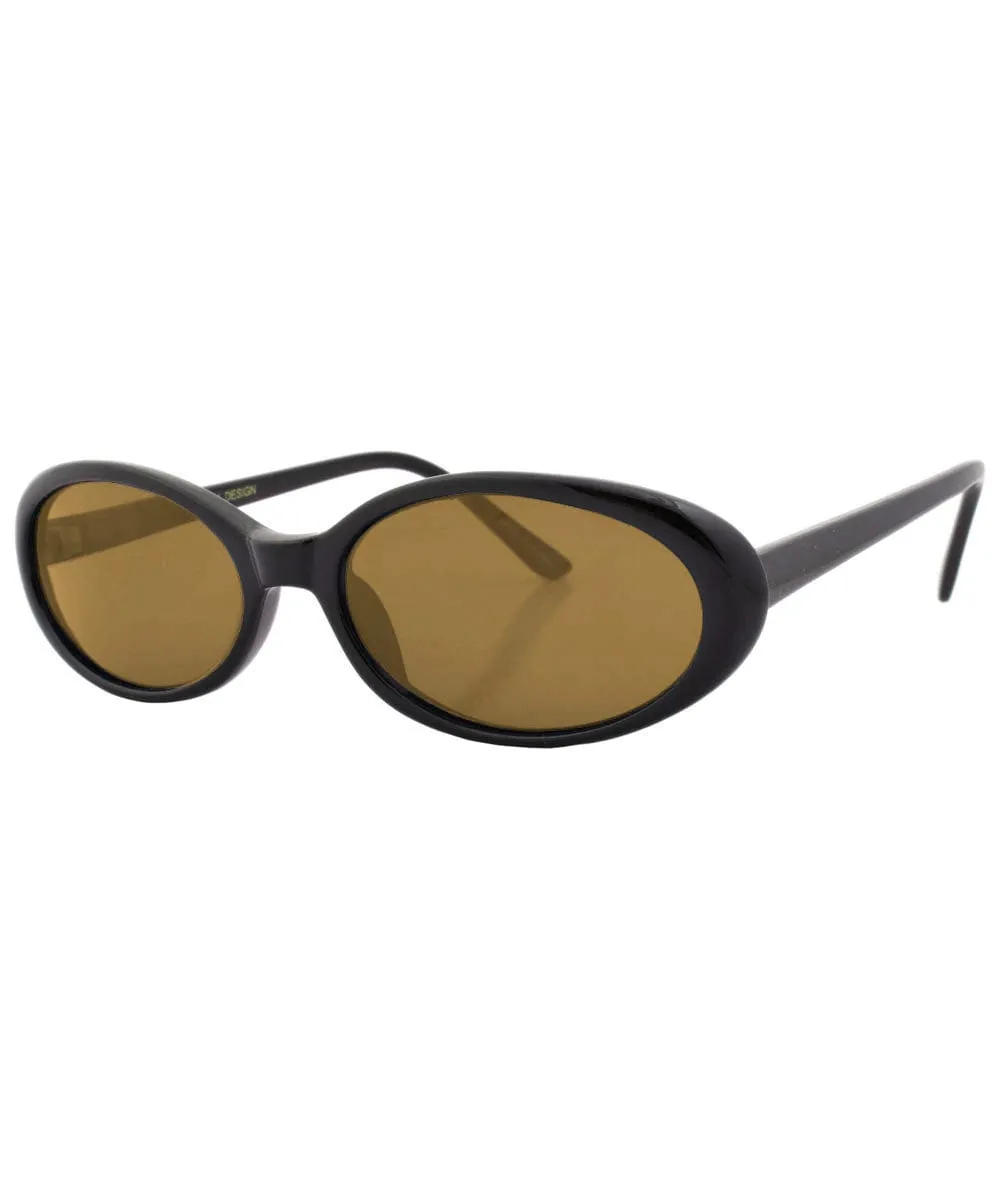 FUNKED Black/Brown Oval Sunglasses sold by Giant Vintage product image thumbnail 3