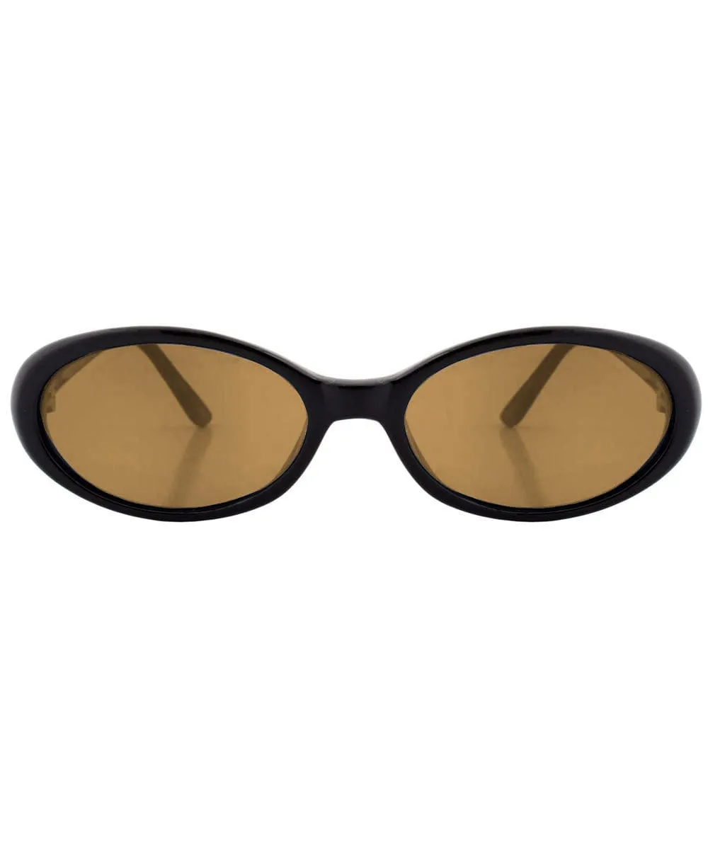 FUNKED Black/Brown Oval Sunglasses sold by Giant Vintage product image thumbnail 2