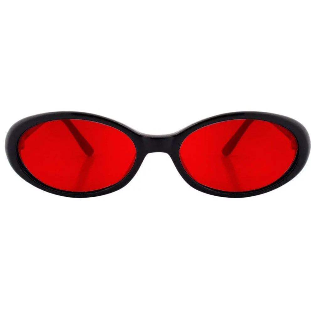 FUNKED Black/Red Oval Sunglasses sold by Giant Vintage
