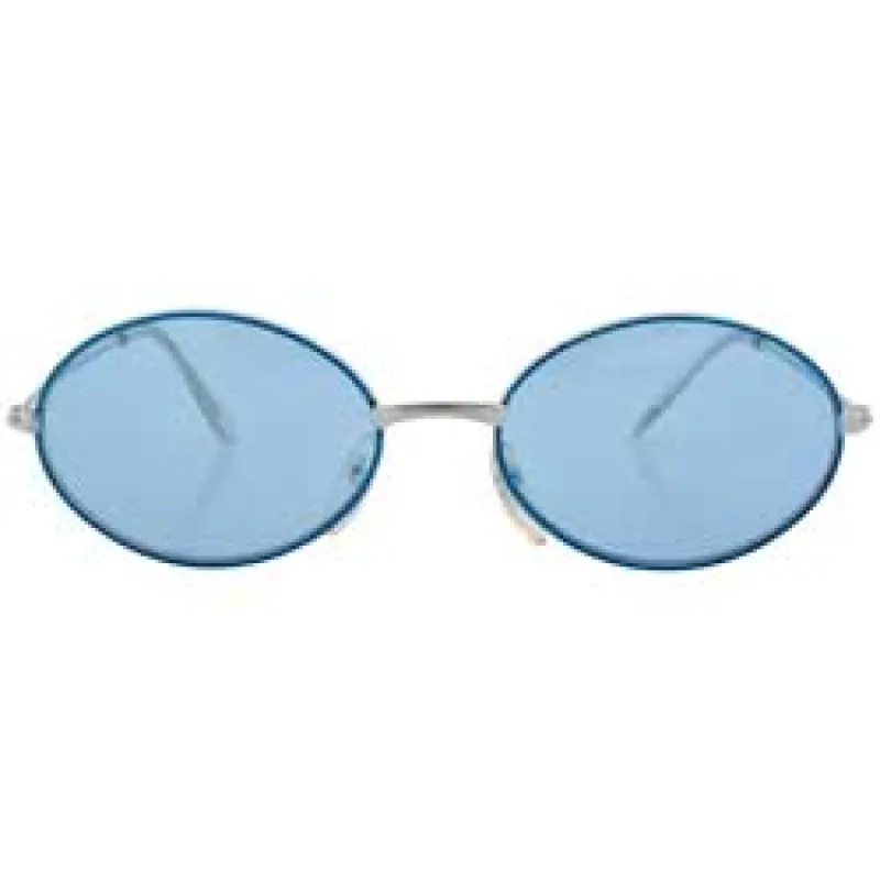 BRUCE Silver/Blue Oval Sunglasses sold by Giant Vintage