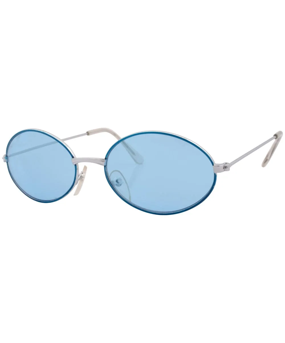 BRUCE Silver/Blue Oval Sunglasses sold by Giant Vintage product image thumbnail 2